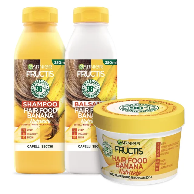 garnier-fructis-hair-food-banana-nutriente-kit-con-shampoo-balsamo-e-maschera-3- image 1