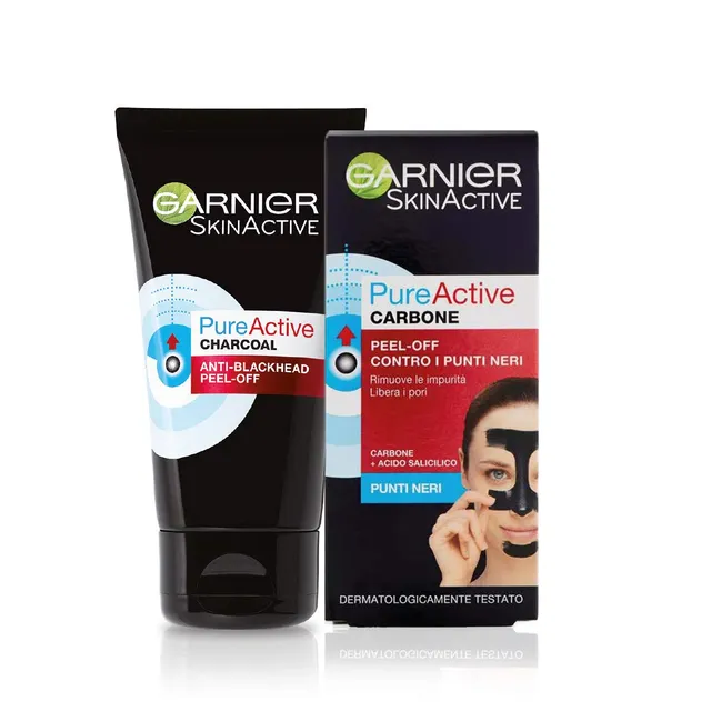 garnier-pure-active-maschera-peel-off-al-carbone-con-acido-salicilico-purificant image 1