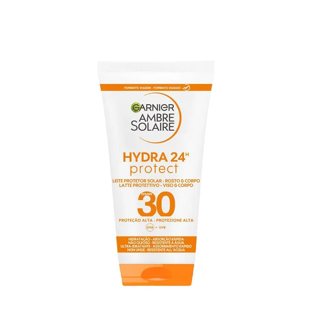garnier-ambre-solaire-hydra-24h-protect-latte-protettivo-viso-e-corpo-spf-30-min image 1