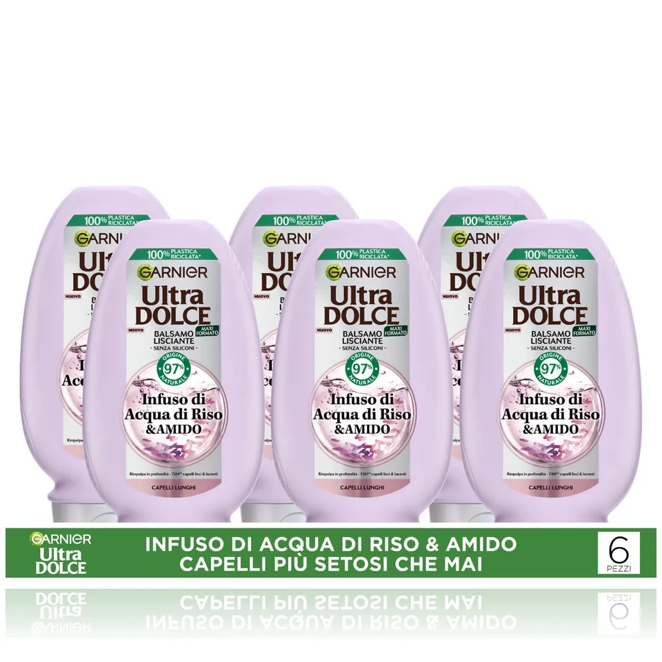 garnier-ultra-dolce-balsamo-lisciante-infuso-di-acqua-di-riso-amido-multi-pack-x image 1