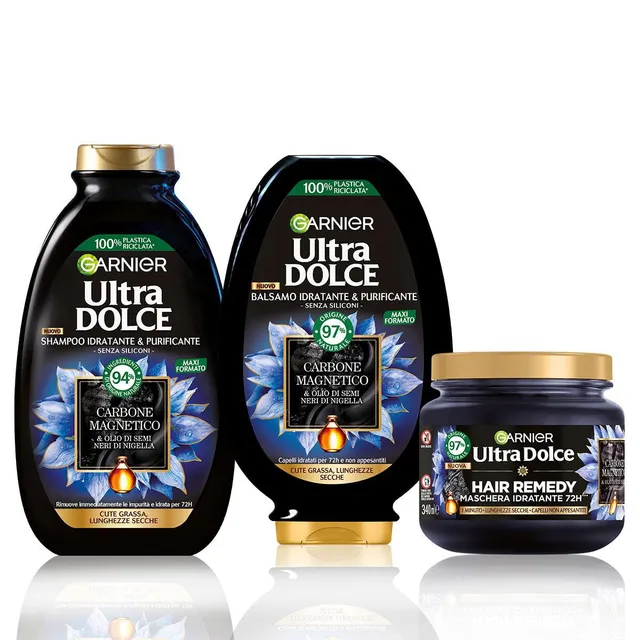 garnier-ultra-dolce-carbone-magnetico-kit-routine-completa-shampoo-balsamo-e-mas image 1