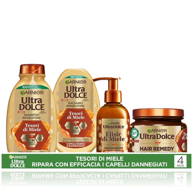 garnier-ultra-dolce-routine-tesori-di-miele-kit-riparatore-con-shampoo-300-ml-ba image 1