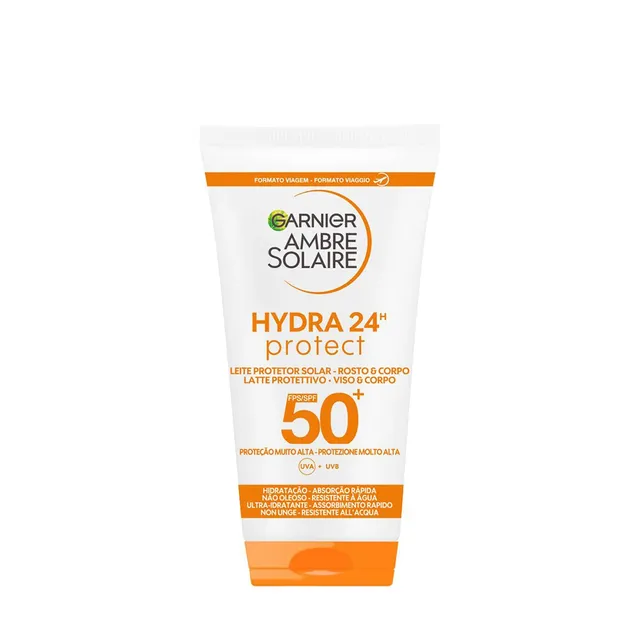 garnier-ambre-solaire-latte-protettivo-hydra-24h-protect-spf50-viso-e-corpo-mini image 1