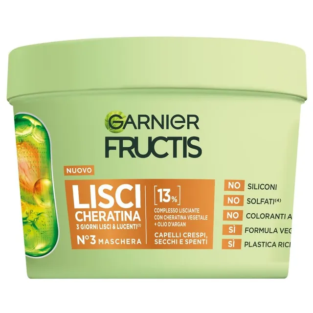 garnier-fructis-lisci-cheratina-maschera-lisciante-trattamento-anti-crespo-con-c image 1