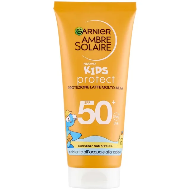 garnier-ambre-solaire-kids-protect-latte-solare-spf50-100-ml-resistente-all-acqu image 1