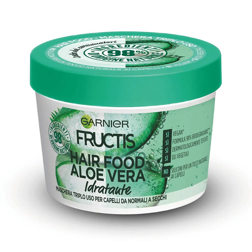 garnier-hair-food-maschera-3-in-1-all-aloe-vera-idratante-formula-98-di-origine- image 1