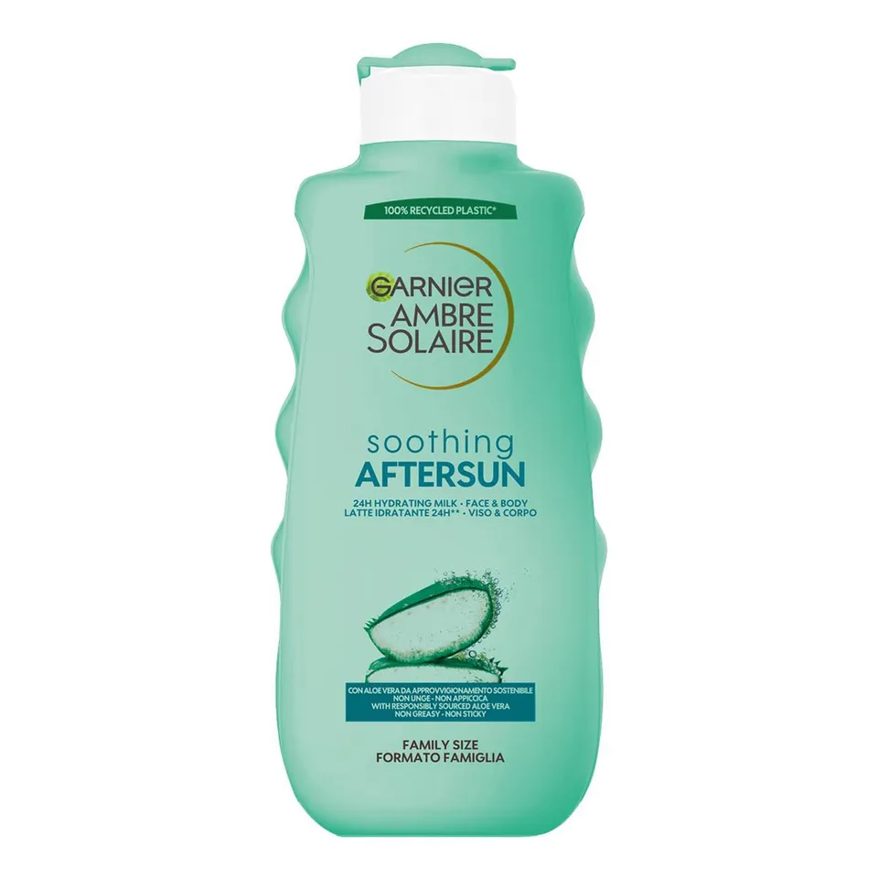 garnier-ambre-solaire-latte-doposole-rinfrescante-con-aloe-vera-per-viso-e-corpo image 1