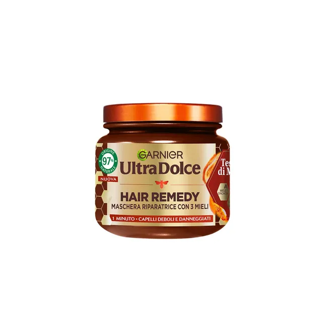 garnier-ultra-dolce-tesori-di-miele-maschera-riparatrice-per-capelli-danneggiati image 1