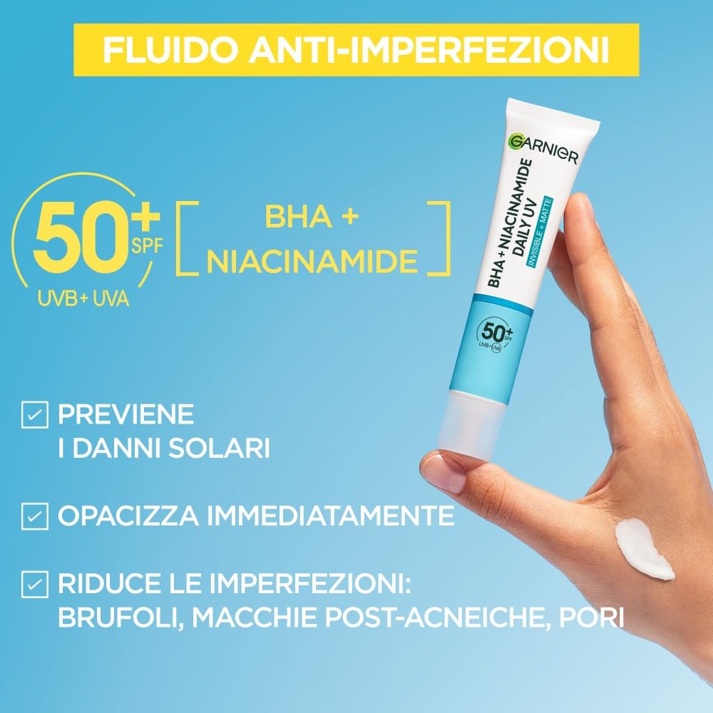 garnier-ambre-solaire-fluido-anti-uv-viso-spf50-con-bha-e-niacinamide-invisibile image 2