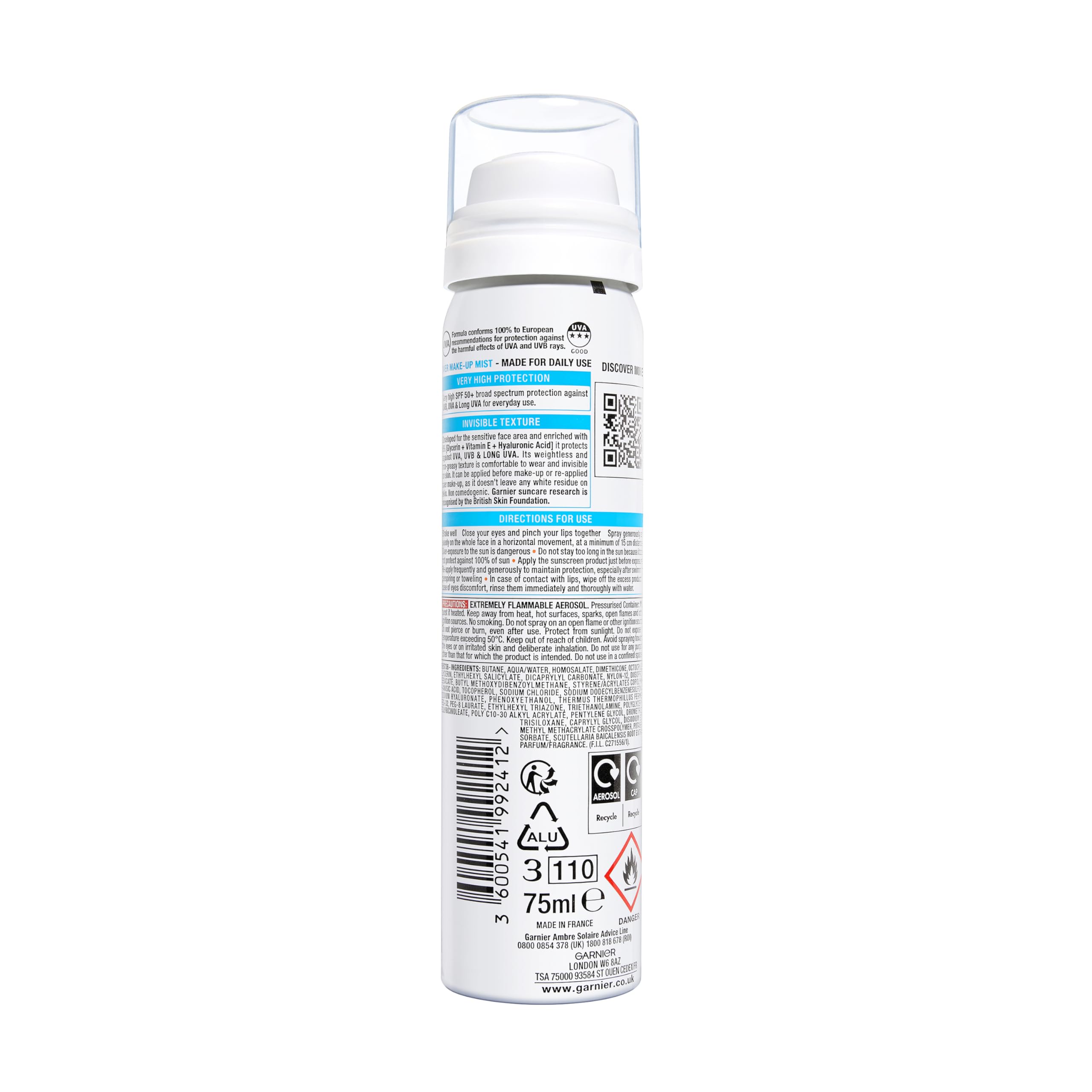 garnier-ambre-solaire-spray-fissante-make-up-spf-50-anti-macchie-75-ml-formula-v image 8