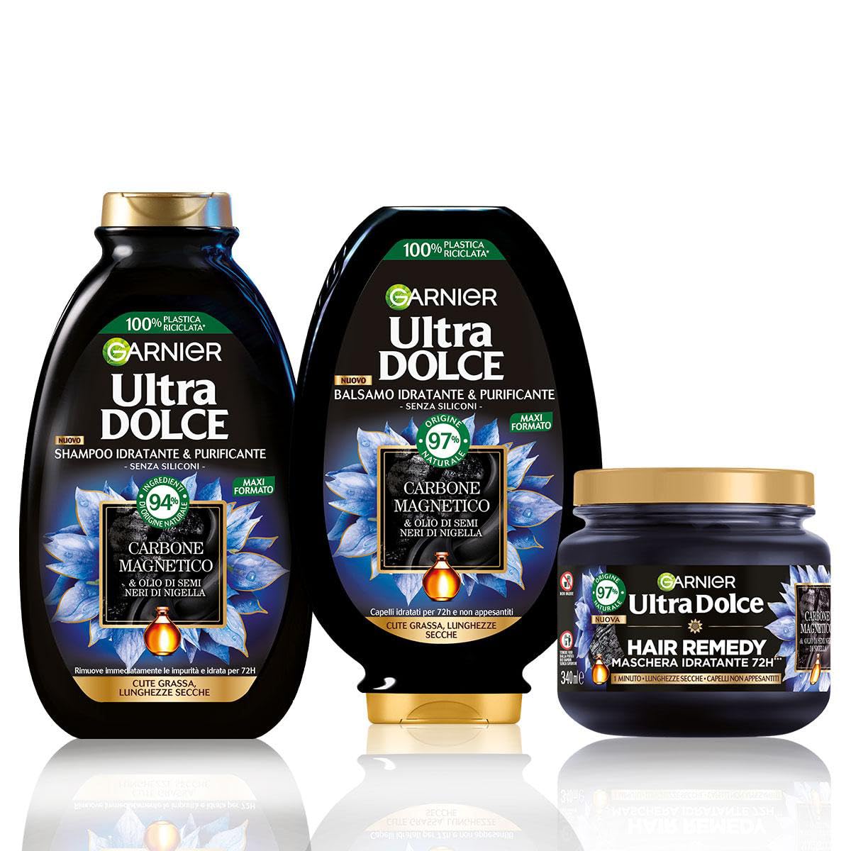 garnier-ultra-dolce-carbone-magnetico-kit-routine-completa-shampoo-balsamo-e-mas image 1