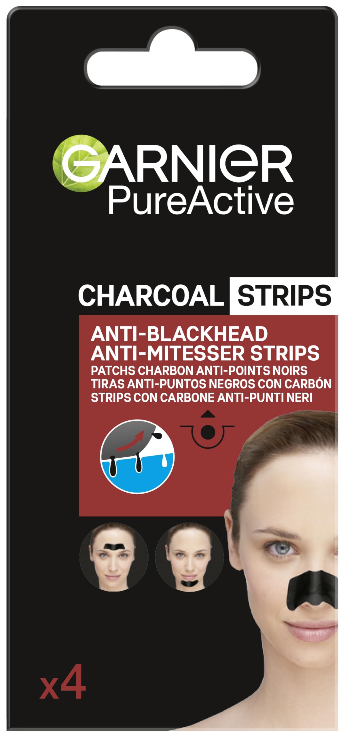 garnier-pure-active-charcoal-strisce-contro-punti-neri-4-cerotti-purificanti-al- image 1