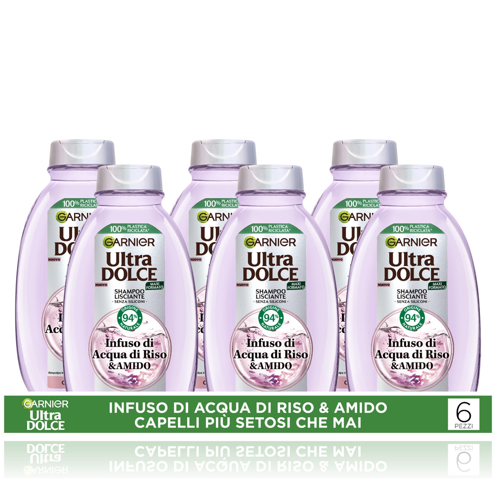 garnier-ultra-dolce-shampoo-lisciante-infuso-di-acqua-di-riso-amido-multi-pack-x image 1