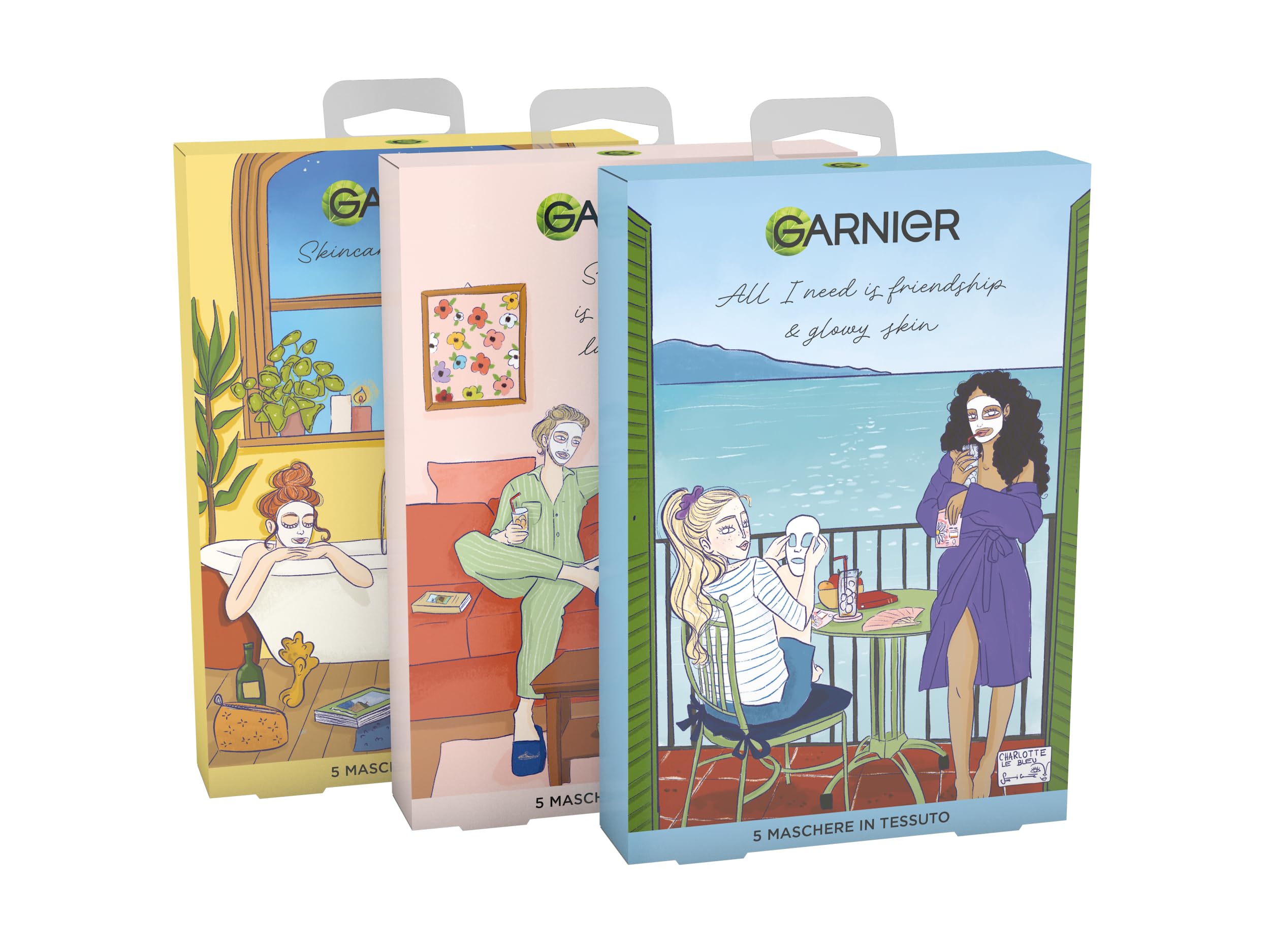 garnier-skinactive-cofanetto-limited-edition-charlotte-lebleu-5-maschere-viso-in image 1